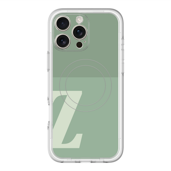 スリムプロテクションプレミアムケース with MagSafe［ オリジナル - initial two tone - Z green ］