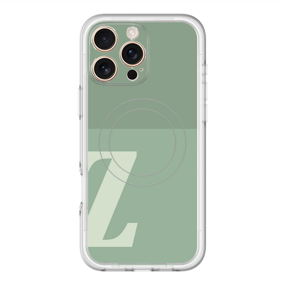 スリムプロテクションプレミアムケース with MagSafe［ オリジナル - initial two tone - Z green ］