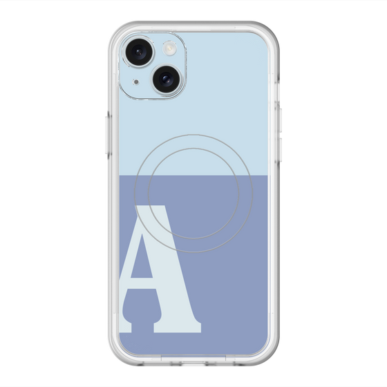 スリムプロテクションプレミアムケース with MagSafe［ オリジナル - initial two tone - A blue ］