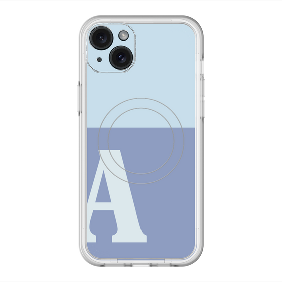 スリムプロテクションプレミアムケース with MagSafe［ オリジナル - initial two tone - A blue ］