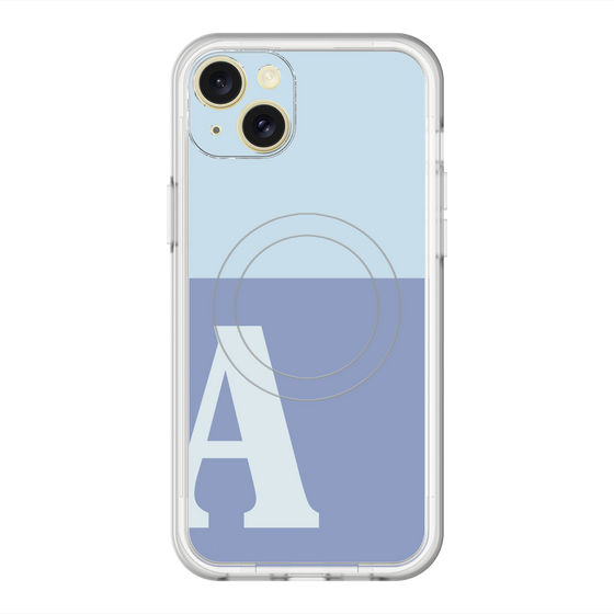 スリムプロテクションプレミアムケース with MagSafe［ オリジナル - initial two tone - A blue ］