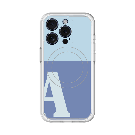 スリムプロテクションプレミアムケース with MagSafe［ オリジナル - initial two tone - A blue ］