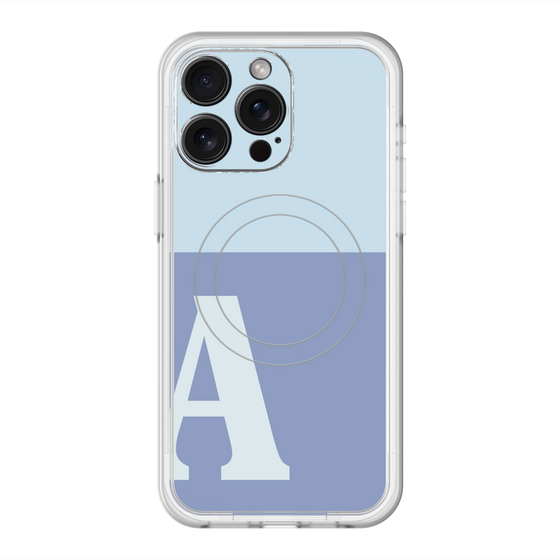 スリムプロテクションプレミアムケース with MagSafe［ オリジナル - initial two tone - A blue ］