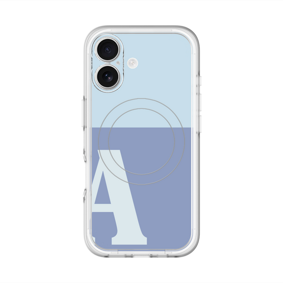 スリムプロテクションプレミアムケース with MagSafe［ オリジナル - initial two tone - A blue ］