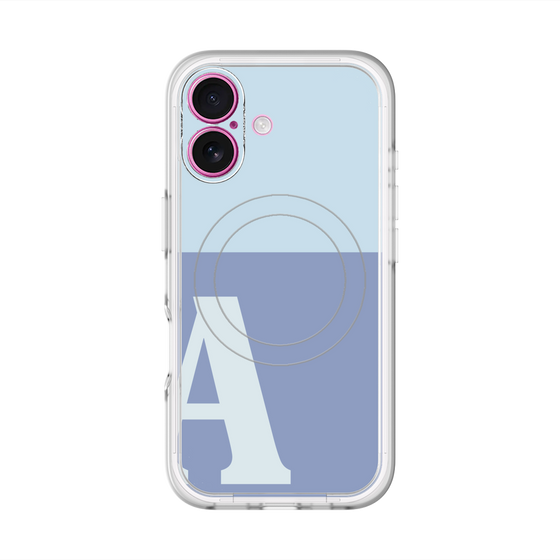 スリムプロテクションプレミアムケース with MagSafe［ オリジナル - initial two tone - A blue ］