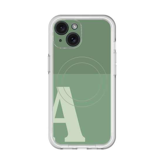 スリムプロテクションプレミアムケース with MagSafe［ オリジナル - initial two tone - A green ］