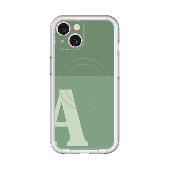 スリムプロテクションプレミアムケース with MagSafe［ オリジナル - initial two tone - A green ］
