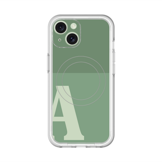 スリムプロテクションプレミアムケース with MagSafe［ オリジナル - initial two tone - A green ］