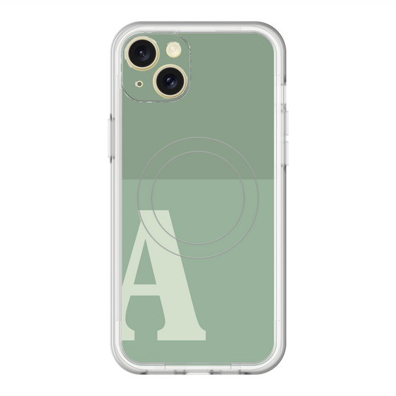 スリムプロテクションプレミアムケース with MagSafe［ オリジナル - initial two tone - A green ］