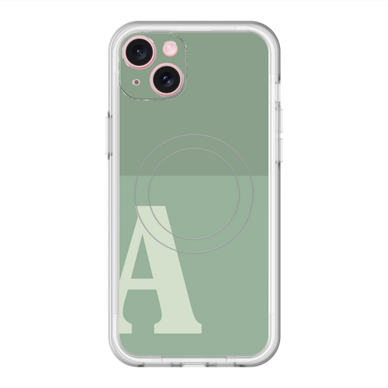 スリムプロテクションプレミアムケース with MagSafe［ オリジナル - initial two tone - A green ］