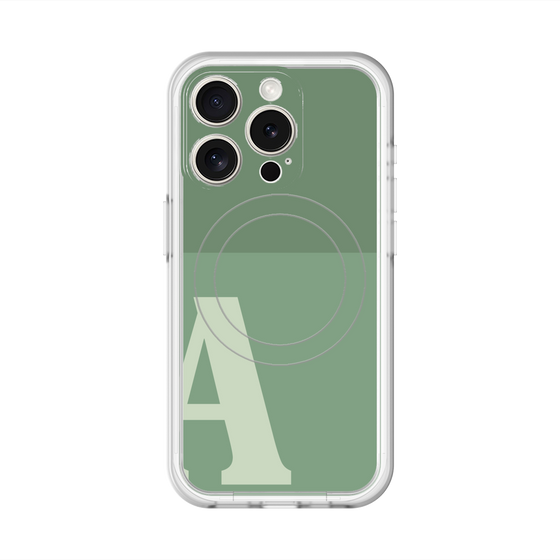 スリムプロテクションプレミアムケース with MagSafe［ オリジナル - initial two tone - A green ］