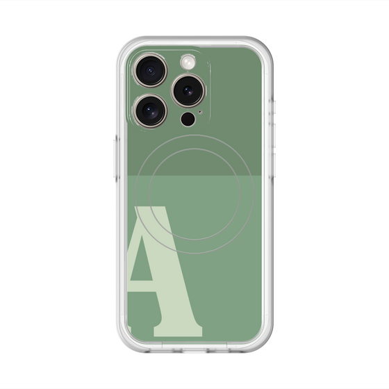 スリムプロテクションプレミアムケース with MagSafe［ オリジナル - initial two tone - A green ］