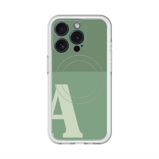 スリムプロテクションプレミアムケース with MagSafe［ オリジナル - initial two tone - A green ］
