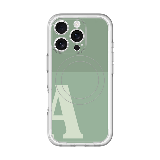 スリムプロテクションプレミアムケース with MagSafe［ オリジナル - initial two tone - A green ］
