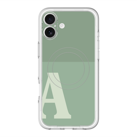 スリムプロテクションプレミアムケース with MagSafe［ オリジナル - initial two tone - A green ］