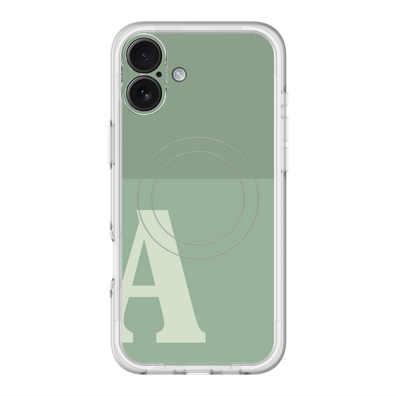 スリムプロテクションプレミアムケース with MagSafe［ オリジナル - initial two tone - A green ］