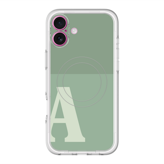 スリムプロテクションプレミアムケース with MagSafe［ オリジナル - initial two tone - A green ］