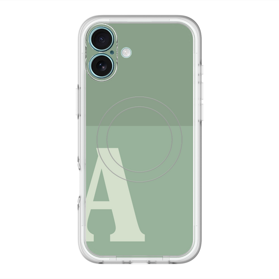 スリムプロテクションプレミアムケース with MagSafe［ オリジナル - initial two tone - A green ］
