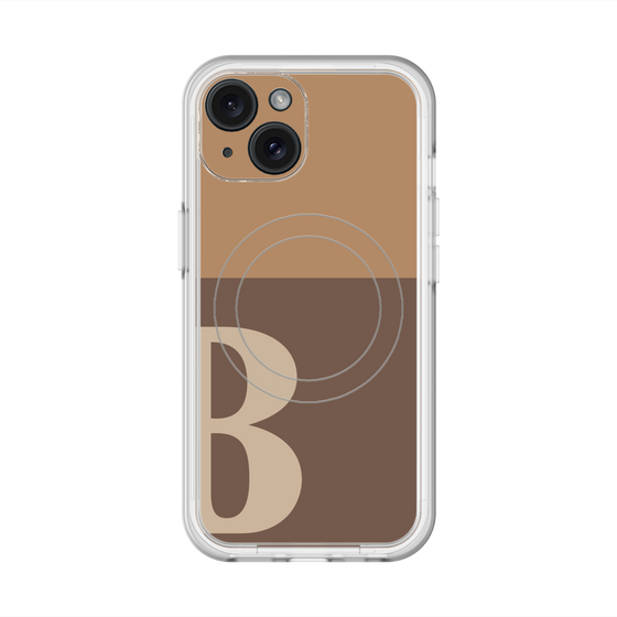 スリムプロテクションプレミアムケース with MagSafe［ オリジナル - initial two tone - B brown ］
