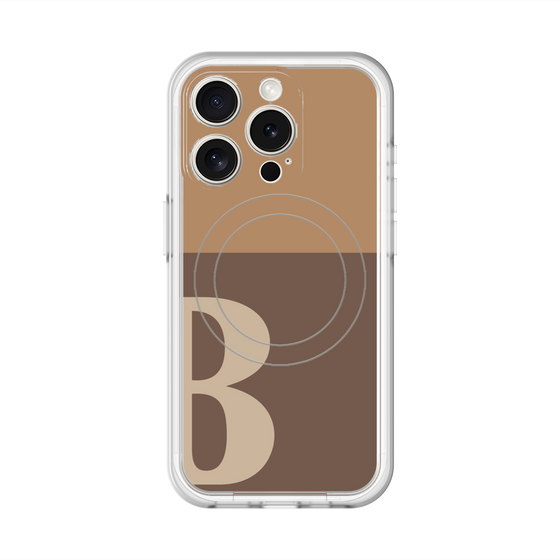 スリムプロテクションプレミアムケース with MagSafe［ オリジナル - initial two tone - B brown ］