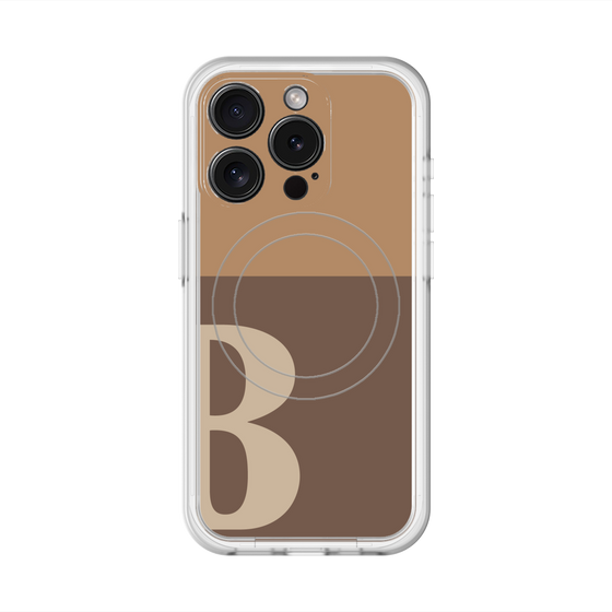 スリムプロテクションプレミアムケース with MagSafe［ オリジナル - initial two tone - B brown ］