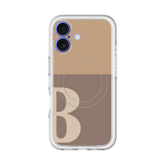 スリムプロテクションプレミアムケース with MagSafe［ オリジナル - initial two tone - B brown ］
