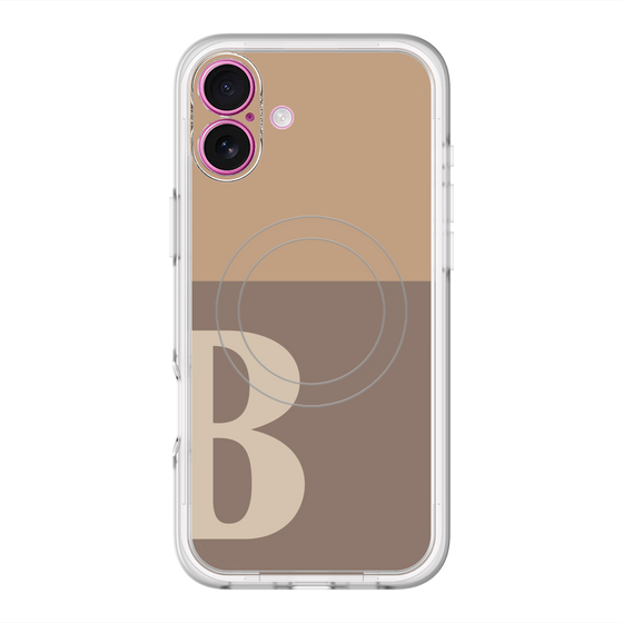 スリムプロテクションプレミアムケース with MagSafe［ オリジナル - initial two tone - B brown ］