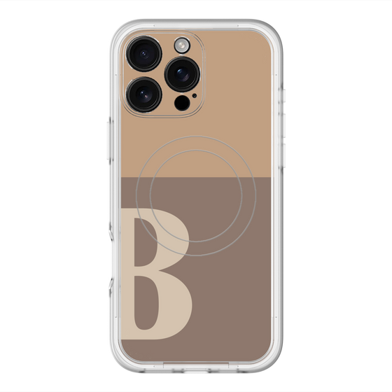 スリムプロテクションプレミアムケース with MagSafe［ オリジナル - initial two tone - B brown ］