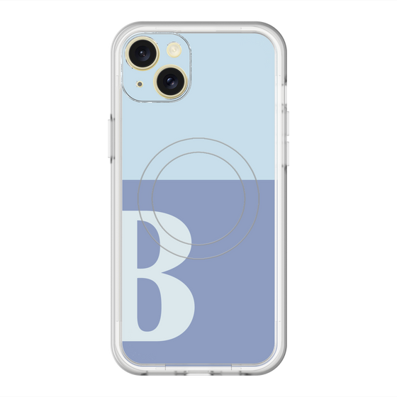 スリムプロテクションプレミアムケース with MagSafe［ オリジナル - initial two tone - B blue ］