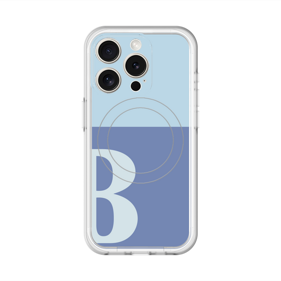 スリムプロテクションプレミアムケース with MagSafe［ オリジナル - initial two tone - B blue ］