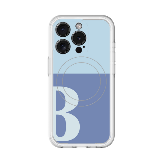 スリムプロテクションプレミアムケース with MagSafe［ オリジナル - initial two tone - B blue ］
