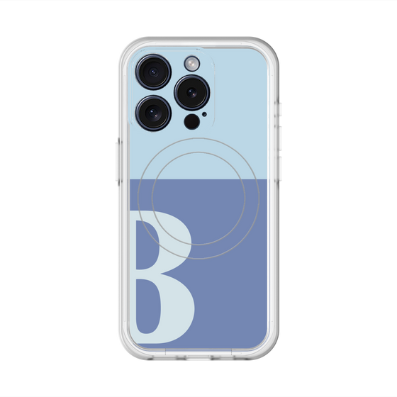 スリムプロテクションプレミアムケース with MagSafe［ オリジナル - initial two tone - B blue ］