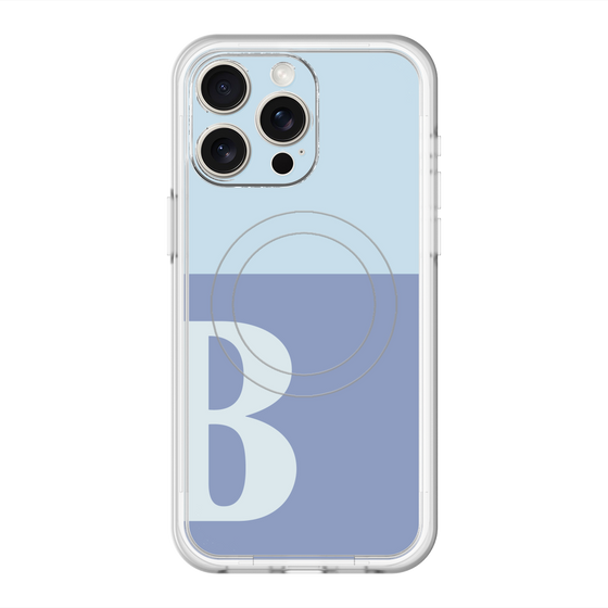 スリムプロテクションプレミアムケース with MagSafe［ オリジナル - initial two tone - B blue ］