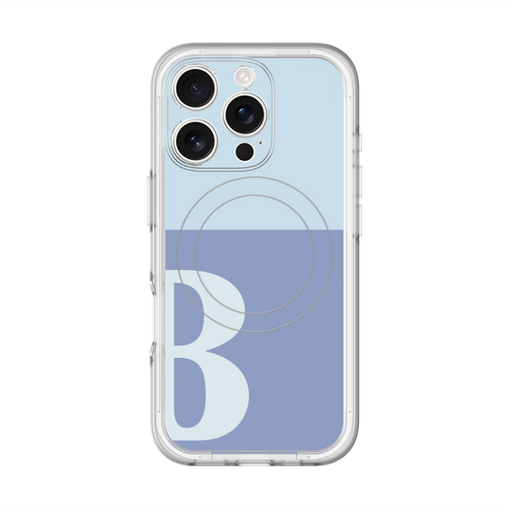 スリムプロテクションプレミアムケース with MagSafe［ オリジナル - initial two tone - B blue ］