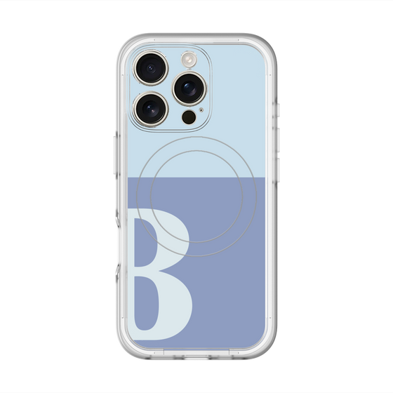 スリムプロテクションプレミアムケース with MagSafe［ オリジナル - initial two tone - B blue ］