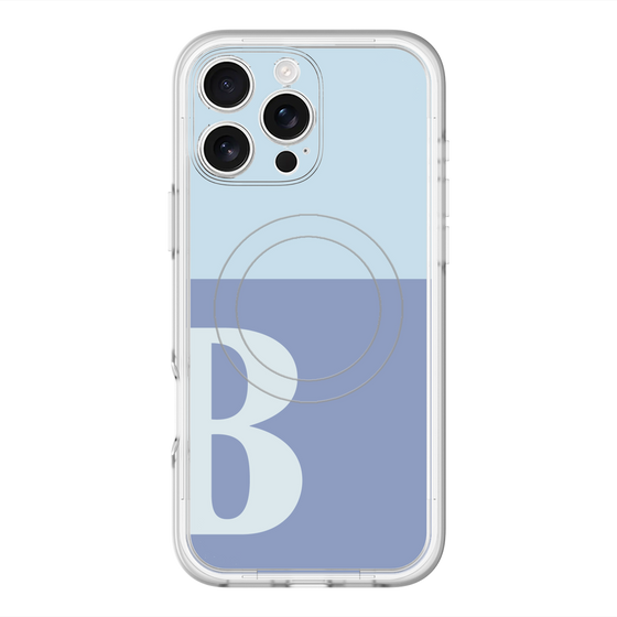 スリムプロテクションプレミアムケース with MagSafe［ オリジナル - initial two tone - B blue ］