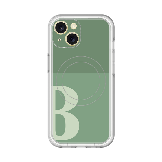 スリムプロテクションプレミアムケース with MagSafe［ オリジナル - initial two tone - B green ］