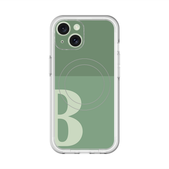 スリムプロテクションプレミアムケース with MagSafe［ オリジナル - initial two tone - B green ］