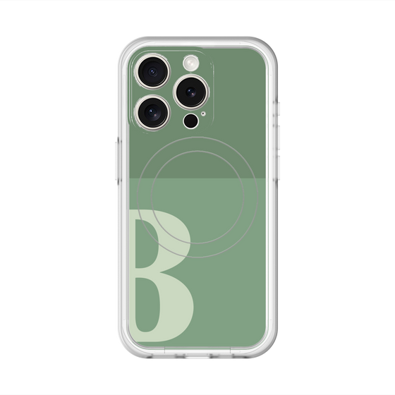 スリムプロテクションプレミアムケース with MagSafe［ オリジナル - initial two tone - B green ］