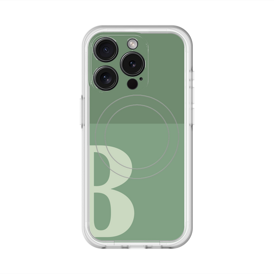 スリムプロテクションプレミアムケース with MagSafe［ オリジナル - initial two tone - B green ］