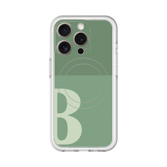 スリムプロテクションプレミアムケース with MagSafe［ オリジナル - initial two tone - B green ］