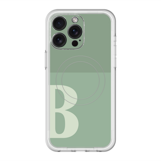 スリムプロテクションプレミアムケース with MagSafe［ オリジナル - initial two tone - B green ］