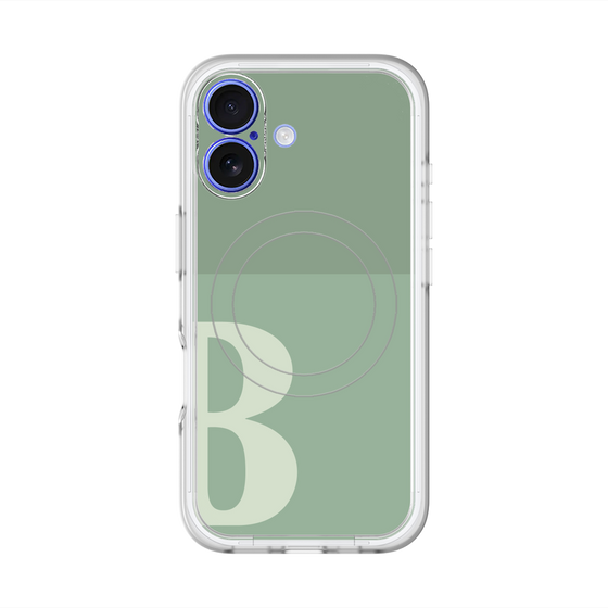 スリムプロテクションプレミアムケース with MagSafe［ オリジナル - initial two tone - B green ］