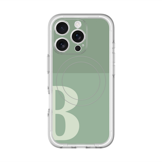 スリムプロテクションプレミアムケース with MagSafe［ オリジナル - initial two tone - B green ］