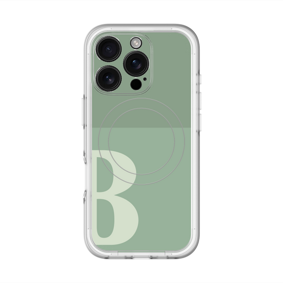 スリムプロテクションプレミアムケース with MagSafe［ オリジナル - initial two tone - B green ］