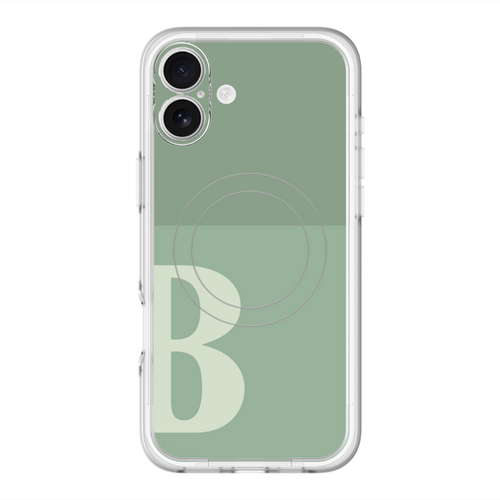 スリムプロテクションプレミアムケース with MagSafe［ オリジナル - initial two tone - B green ］