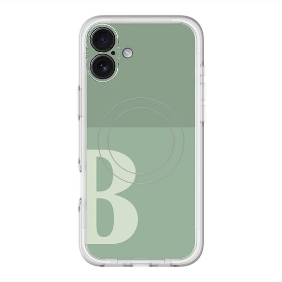 スリムプロテクションプレミアムケース with MagSafe［ オリジナル - initial two tone - B green ］