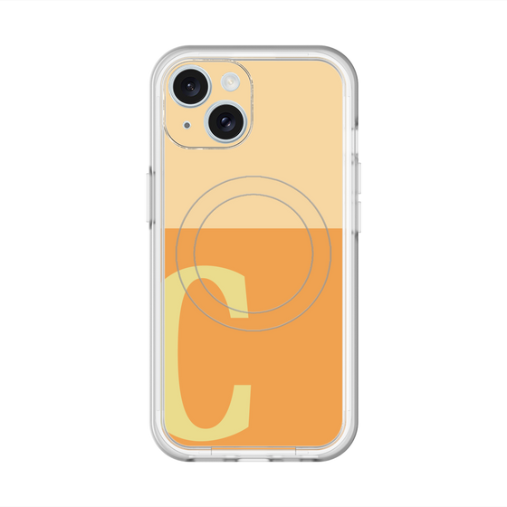 スリムプロテクションプレミアムケース with MagSafe［ オリジナル - initial two tone - C orange ］