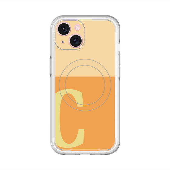 スリムプロテクションプレミアムケース with MagSafe［ オリジナル - initial two tone - C orange ］