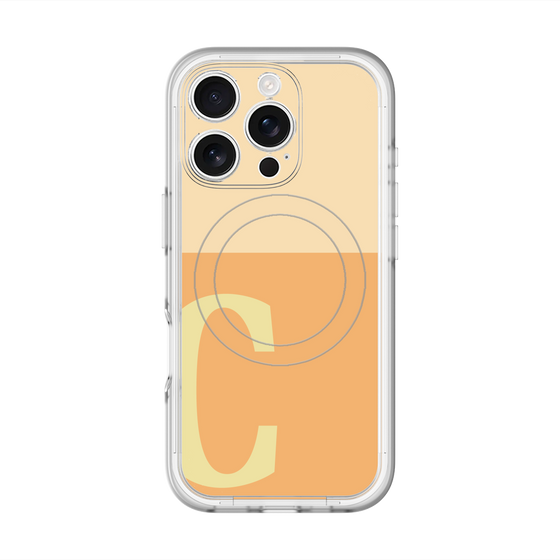 スリムプロテクションプレミアムケース with MagSafe［ オリジナル - initial two tone - C orange ］